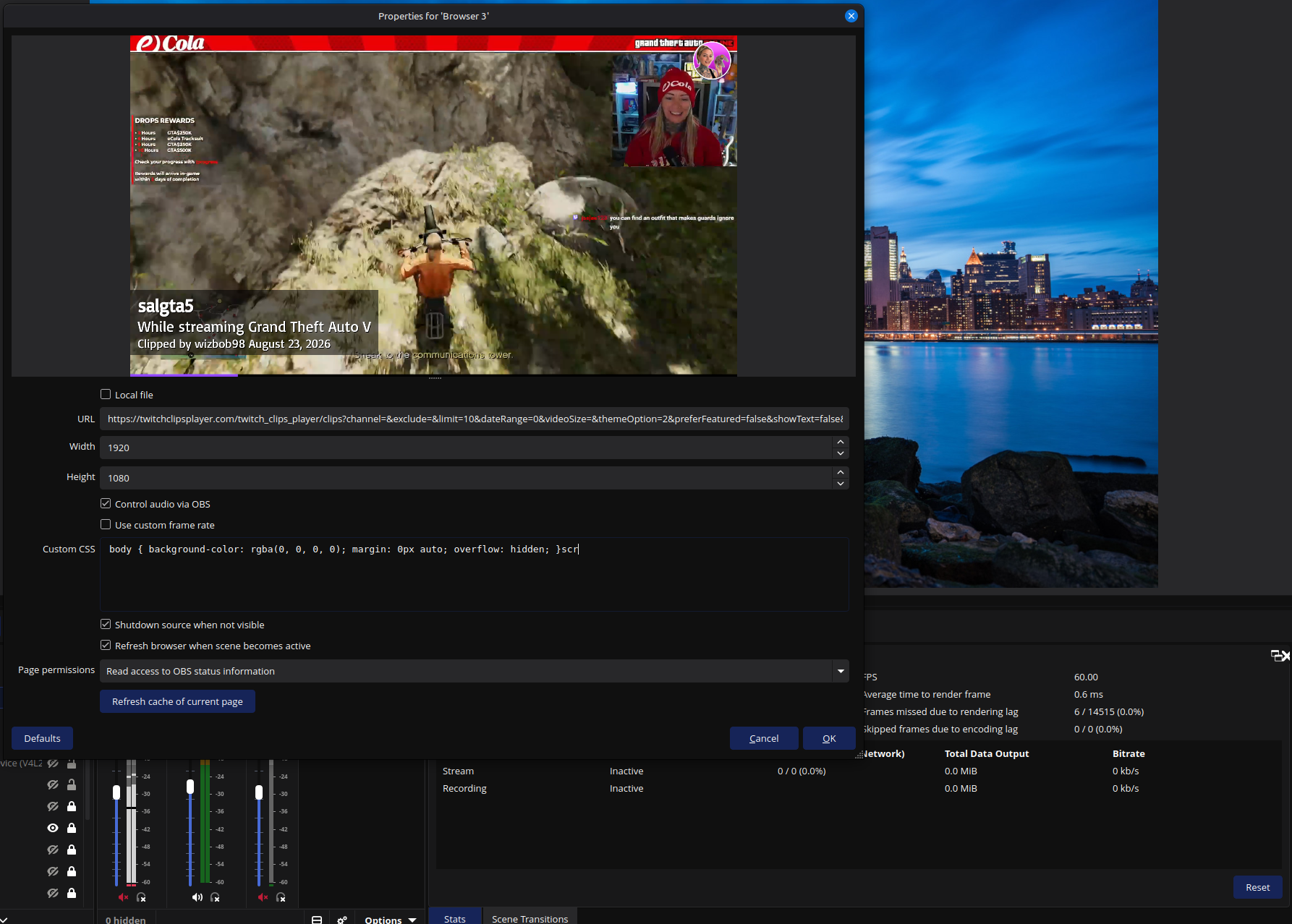 Stream overlay setup
